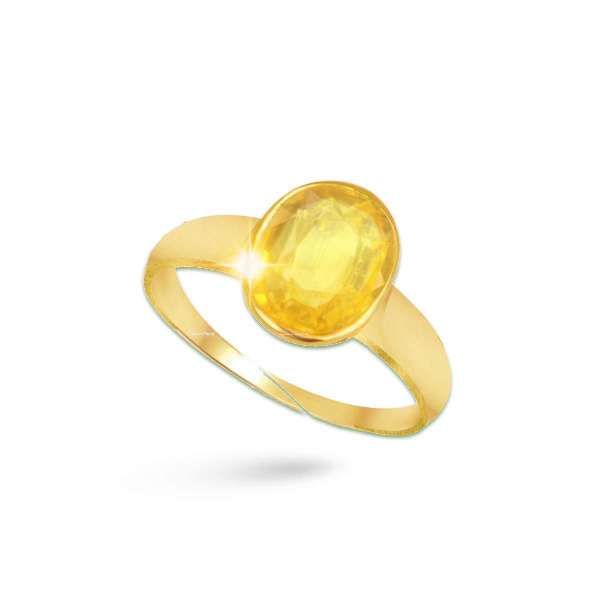 REAL GEMS Girls/Women's 5.25 Ratti Natural Certified Yellow Sapphire ( Pukhraj) Fine Adjustable Panchdhatu Ring : Amazon.in: Fashion